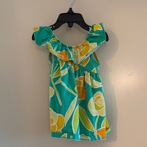 Tea Collection Green and Yellow Floral Dress